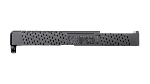 Noveske DM Slide Glock 17 Gen 5 - 17-4 Stainless Steel Optic Ready Slide, Black Nitride, Aggressive Serrations