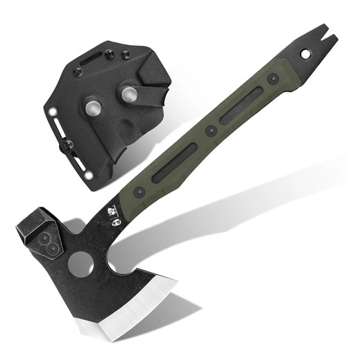 HX Outdoors FT-16A Ironside Hatchet | 16 Inch Stainless Steel Camp Axe with Fiberglass Handle & Protective Sheath