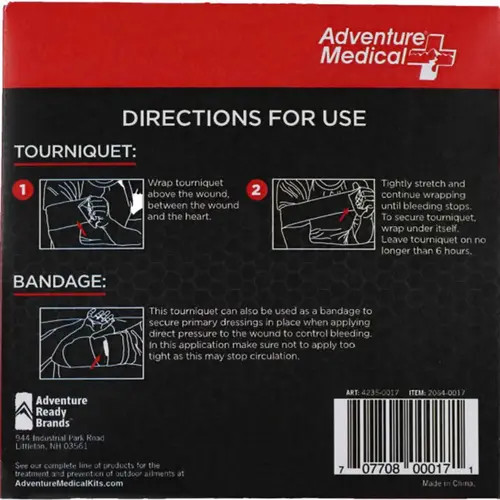 Adventure Medical 2064-0017 Trauma Tourniquet | Simple Stretch Rubber Tourniquet for IFAK & Emergency Kits