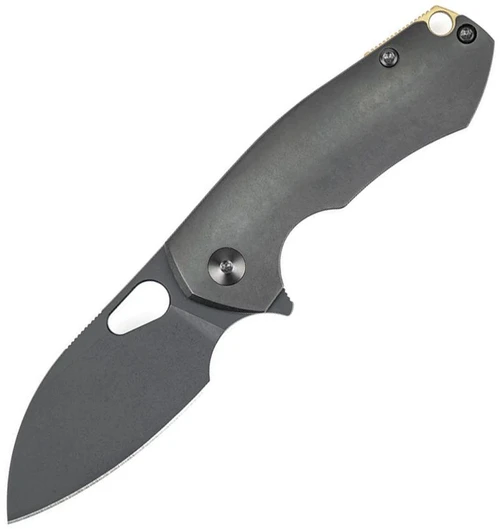 GiantMouse ACE Riv Titanium Blackout Folding Knife - 2.44" M390 Blade - RIV-TI-BLACKOUT