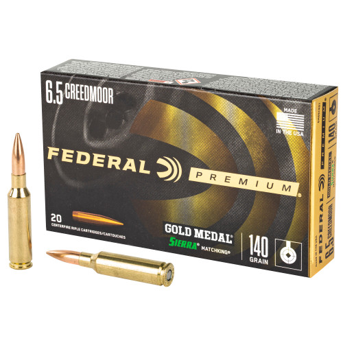 Federal Gold Medal 6.5 Creedmoor 140gr Sierra MatchKing BTHP - 20 Rounds - GM65CRD1