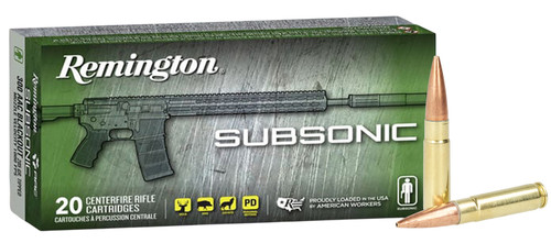 Remington 28430 Subsonic 300 AAC Blackout 220 Grain Open Tip - 20 Rounds per Box