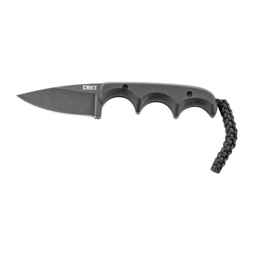 CRKT Minimalist Drop Point Fixed Blade Knife - Black G10 Handle - 2384K