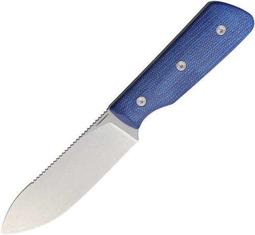 StraightLine EDC DCA Bigger Digger Fixed Blade Knife 3.75" 14C28N Spey Blade Blue Micarta Handles - BDG-BC