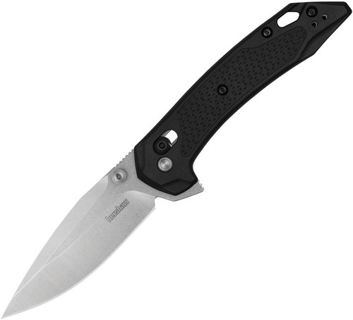Kershaw Bonneville DuraLock Folding Knife 3.20" 14C28N Modified Clip Point Blade Black GFN Handles - 6000