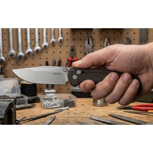 Kershaw Maneuver DuraLock Folding Knife 3.13" 8Cr13MoV Clip Point Blade Dark Bronze GFN Handles - 1438