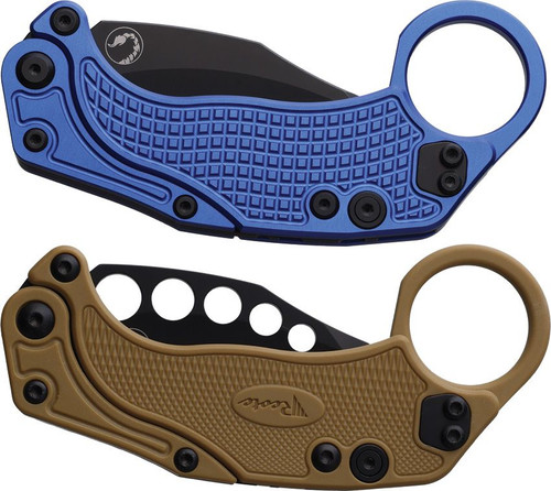Reate Knives EXO-K Gravity Karambit Blue Handle Black PVD - 871373603651