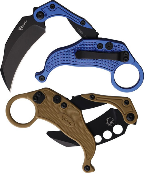 Reate Knives EXO-K Gravity Karambit Blue Handle Black PVD - 871373603651