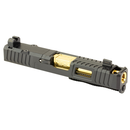 Zaffiri Precision IBS Glock 19 Gen 3 Complete Slide Chunk Ported Black/Gold - CU-G19G3-IBS-RMR-BLK-CP-GLD-BLNK