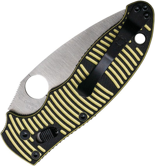Spyderco Manix 2 Salt 3.37" CPM MagnaCut Satin Leaf Blade G10 Handle Yellow & Black - C101GBKYLMCP2