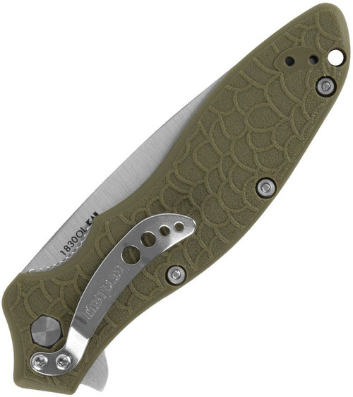 Kershaw Oso Sweet 3.1" 4Cr14 Satin Plain Blade Olive Green GFN Handle Assisted Flipper Knife - 1830OL