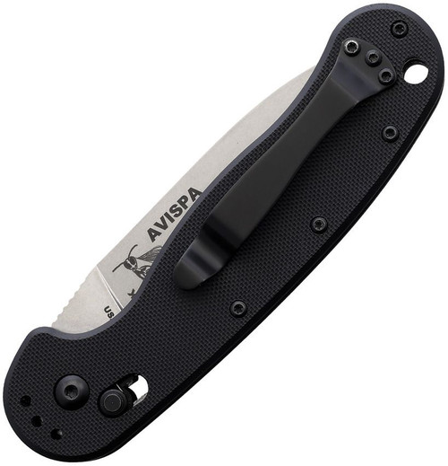 BRK Designed by ESEE Avispa 3.5" Bohler M390 Stonewash Blade Black G10 Handle Slide Lock Auto Knife - BRK1305
