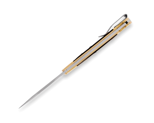 Buck 112 Slim Ranger Heritage Elite 3.0" MagnaCut Satin Blade Ebony Wood Handle Brass Bolsters Lockback - 14260