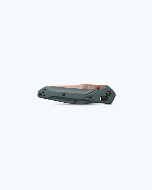 Benchmade Osborne 940FE-2601 3.4" CPM-S90V FDE Battlewash Blade Taiga Green Aluminum Handle Knife - 940FE-2601