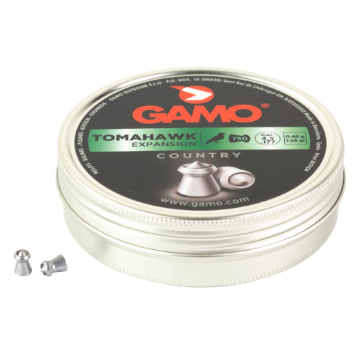 Gamo Tomahawk .177 Caliber Pellets 7.56 Grain Hollow Point Expansion 6322544CP-C54 - 750 Pellets per Tin