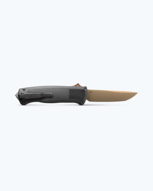 Benchmade Shootout 5370FE-08 OTF 3.51" CPM-CruWear Flat Earth PVD Tanto Blade Black CF-Elite Auto Knife - 5370FE-08