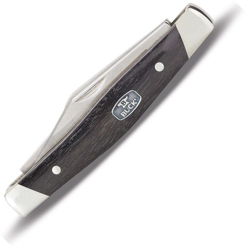 Buck Stockman 0301BRS2 3-Blade Slipjoint Folding Knife 4" Closed Ebony Wood Handle - 14448