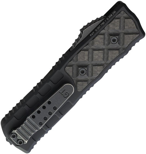 Guardian Tactical APEX EDC OTF Knife 3.44" Dark Stonewash MagnaMax Blade Black Handle CF Inlay - 152611