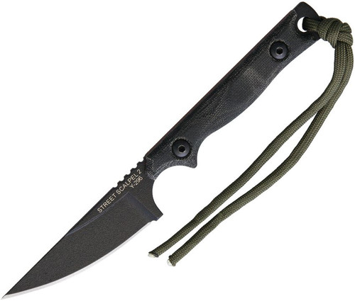 TOPS Knives Street Scalpel 2.0 Fixed Blade Knife 3.13" 1095 Carbon Black Blade - SSS-02