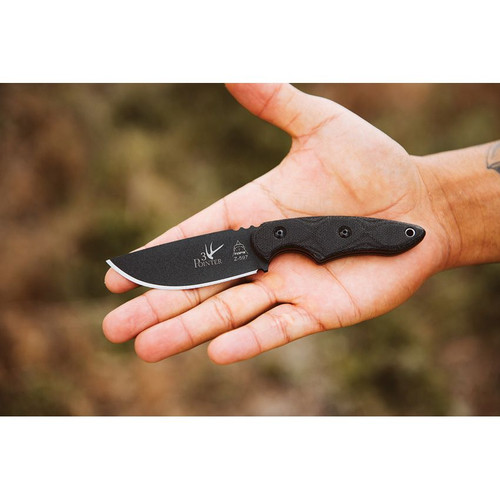TOPS Knives 3 Pointer Fixed Blade Knife 3.13" 1095 Carbon Black Blade - 3PR-01