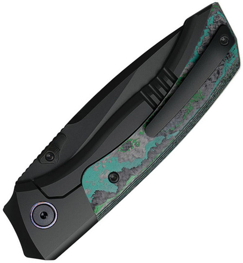 REMETTE Steed Button Framelock Knife 3.82" Bohler M390 Black DLC - RTWS-BCBA