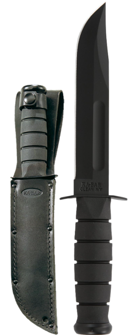 KA-BAR 1211 Fighting/Utility Knife 7.0" 1095 Cro-Van Black Kraton G Handle - 1211