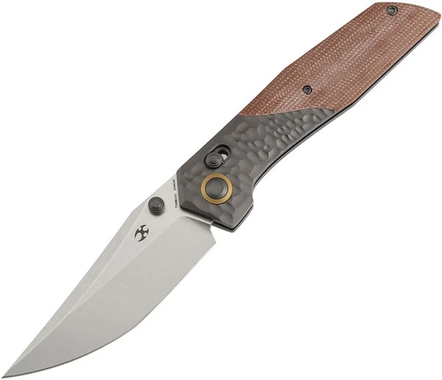 Kansept Knives Deadite Crossbar Lock 3.12" 154CM Brown Micarta Handle - T1081V1