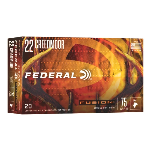 Federal F22CRDFS2 Fusion 22 Creedmoor Ammo 75 Grain Soft Point (SP) - 20 Round Box