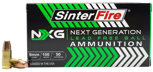 SinterFire SF9100NXG Next Generation (NXG) 9mm Luger Ammo 100 Grain Lead-Free Ball - 50 Round Box