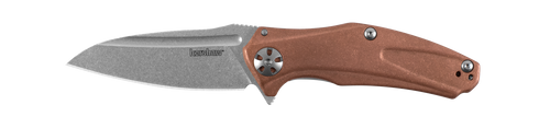 Kershaw 7006CU Natrix Flipper Knife - 2.75" Stonewashed D2 Drop Point Blade, Copper Handles