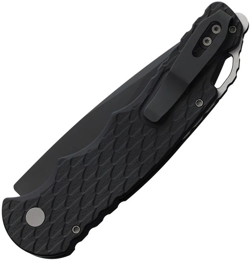 Pro-Tech TR-4 Auto Feather Texture 4.0" MagnaMax Black Blade Black Aluminum - T4106 F MM