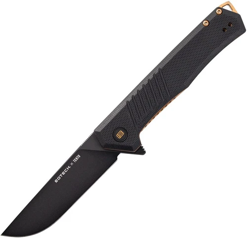 Tekto F1 Alpha Liner Lock Folding Knife 3.13" EOTECH Edition Black D2 Drop Point Black G10 - EOT-F1GBKBK