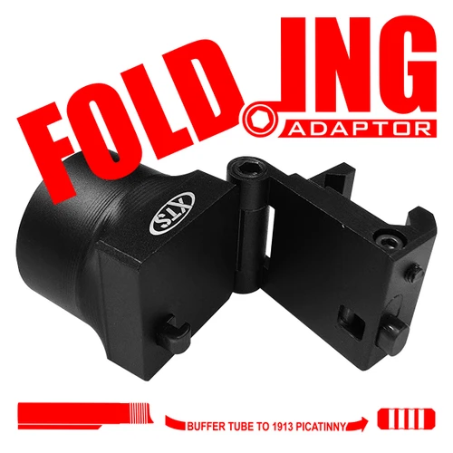 XTS 1913 Folding Buffer Tube Adapter Picatinny to AR Buffer Tube Black - XTS-1913FLDA