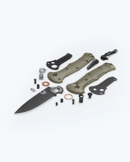Benchmade 9570BK-03 Mini Claymore Push-Button Auto 3" 154CM Cobalt Black Ranger Green - 9570BK-03