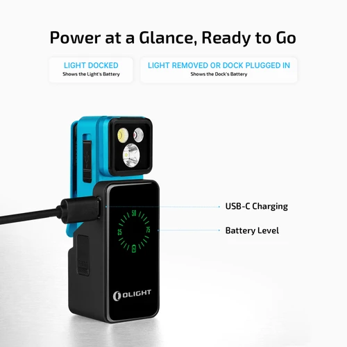 Olight Oclip 2 Pro Premium Clip-On EDC Light Tidal Blue w/ Mobile Dock - OCLIP2PROPREMIUMTB