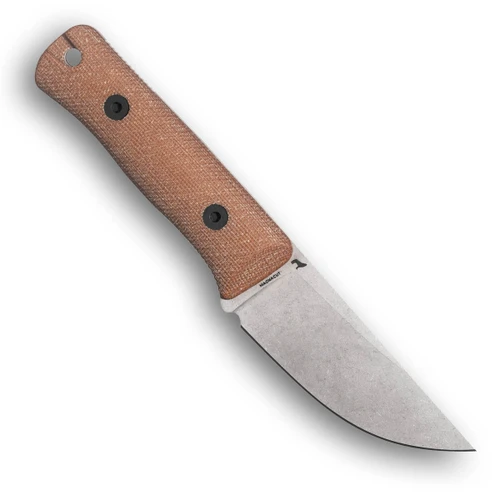 Reiff Knives RUT Fixed Blade Hunting Knife 4.0" CPM MagnaCut Stonewash Natural Micarta - RU319NCMBLKA