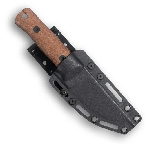 Reiff Knives RUT Fixed Blade Hunting Knife 4.0" CPM MagnaCut Stonewash Natural Micarta - RU319NCMBLKA