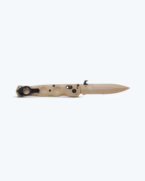 Benchmade 393SSN-01 Mini SOCP Folder 3.76" CPM-S30V FDE Cerakote Combo Blade - 393SSN-01
