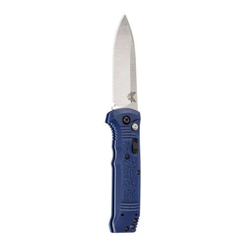 Benchmade 4400-1 Casbah AUTO Folding Knife - 3.4" Satin S30V Drop Point Blade, Blue Textured Grivory Handles