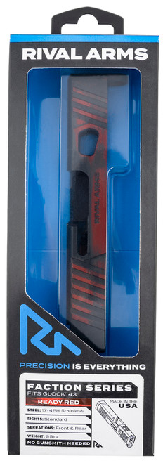 Rival Arms RA-RA12G305A Faction Series Slide A1 with Front & Rear Serrations Cerakote Ready Red 17-4 Stainless Steel for Glock 43X Rival Arms RA-RA12G305A Faction Series Slide A1 with Front & Rear Serrations Cerakote Ready Red 17-4 Stainless Steel for Glock 43X