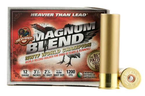 HEVI-Shot HS41205 Magnum Blend Turkey 12 Gauge - 3.5" 2 1/4 oz 5,6,7 Shot 5 Bx