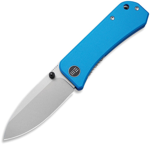 We Knife Co Ben Petersen Banter Folding Knife - 2.9" S35VN Stonewashed Blade, Blue G10 Handles