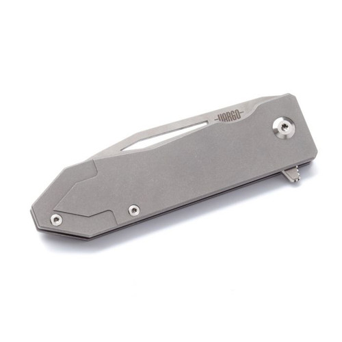 Vargo Outdoors Sobata 398 Titanium Folding Knife -  3.2" Sintered Titanium Ceramic Silver Alloy Blade, 6AL4V Titanium Handles Vargo Outdoors Sobata 398 Titanium Folding Knife -  3.2" Sintered Titanium Ceramic Silver Alloy Blade, 6AL4V Titanium Handles