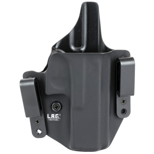 L.A.G. Tactical Defender Series OWB/IWB Holster - Fits Glock 17/22/31, Kydex, Right Hand, Black Finish