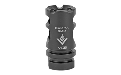 Aero Precision VG6 Gamma 9mm Muzzle Brake AR-15 Compatible 1/2x28 Right Hand 17-4PH Stainless Steel Black Nitride Finish