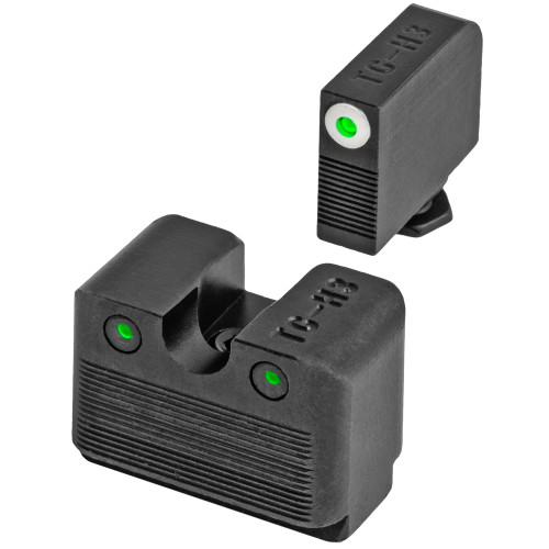 Truglo Tritium Pro Brite Site Day / Night Sight Set For Glock M.O.S. - High, Suppressor Height, Green Tritium, White Front