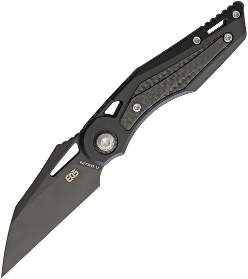 EOS Urchin Friction Folder - 3" Black DLC  Nitro V Blade, Black Aluminum Handles