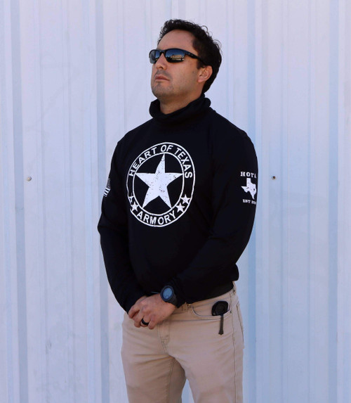 Heart of Texas Armory Performance Long Sleeve - Black, 3.8oz 100% Polyester
