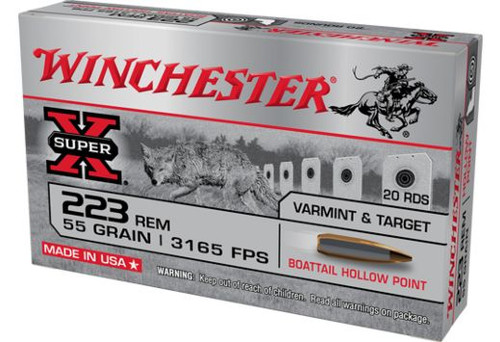 Winchester Ammo Super X Rifle 223 Rem 55 Grain - BTHP, 20 rds per Box