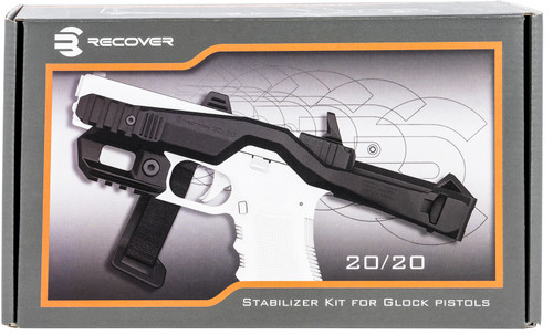 Recover Tactical 2020SSL01 Tactical 20/20 Stabilizer Kit Synthetic Light Gray with MG9 Angled Pouch, Rail & Holster for Glock